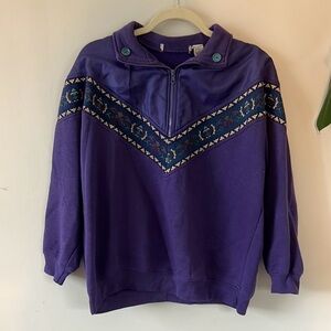 Vintage Purple Sweatshirt Southwest Aztec 90s Women’s Pendleto Chinawear Large